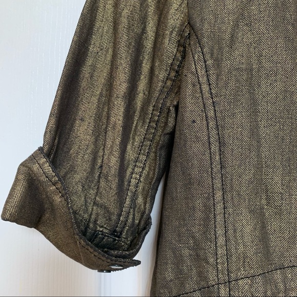 A/X Armani Exchange Linen Moto Jacket Gold Size XS - Picture 9 of 14